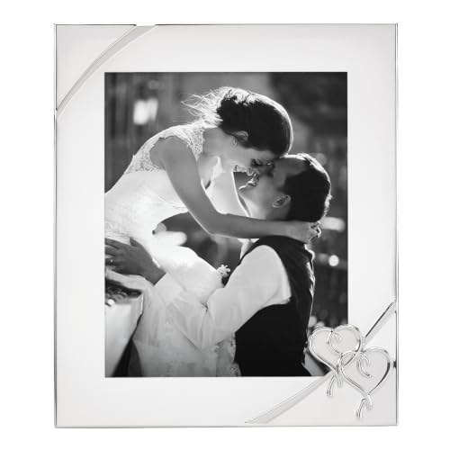Wedding Silverplate Picture Frame 8x10 with Interlaced Hearts - Lenox