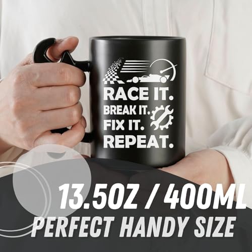 Car Racing Gift Mug with Wrench Handle - 13.5oz Mechanic Coffee Cup