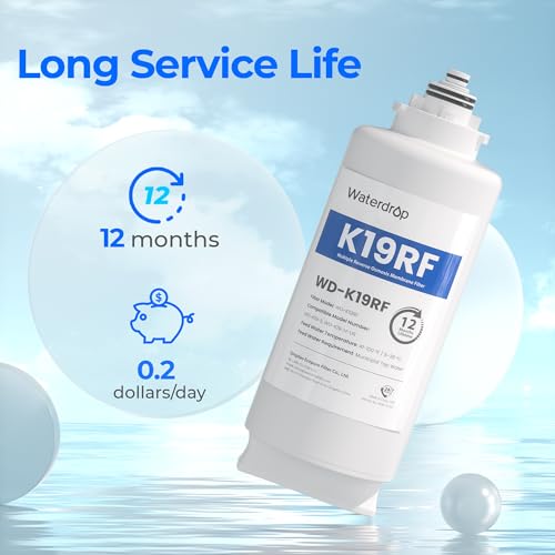 Waterdrop K19RF Replacement Filter for K19-S and K19-H RO Systems, 12-Month Lifespan