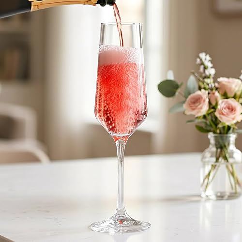 Stella 6-Pack Unbreakable Tritan Champagne Flutes - BPA-Free, Dishwasher Safe for Pool & Outdoor Parties