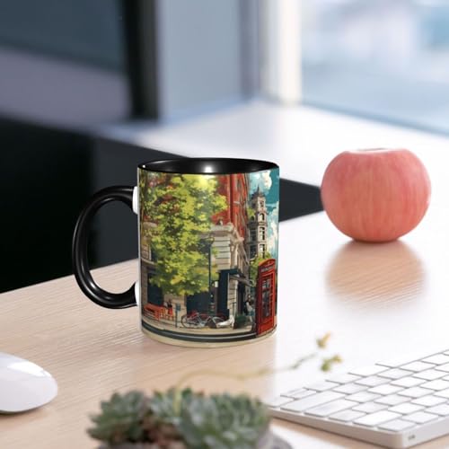 Jumou Silver 11oz Coffee Mug - Cute Funny Ceramic Cup for Women & Men