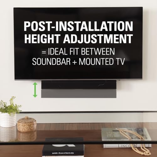 TV Soundbar Wall Mount Bracket Adjustable for Speakers up to 20lbs