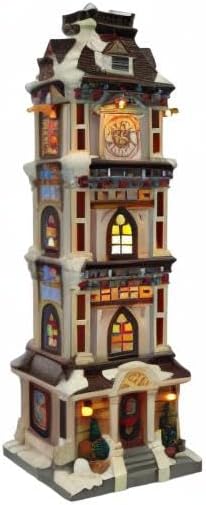 Moments In Time Lighted Christmas Clock Tower - 14.5” Hand-Painted Polyresin Village Décor | Elegant Holiday Gift