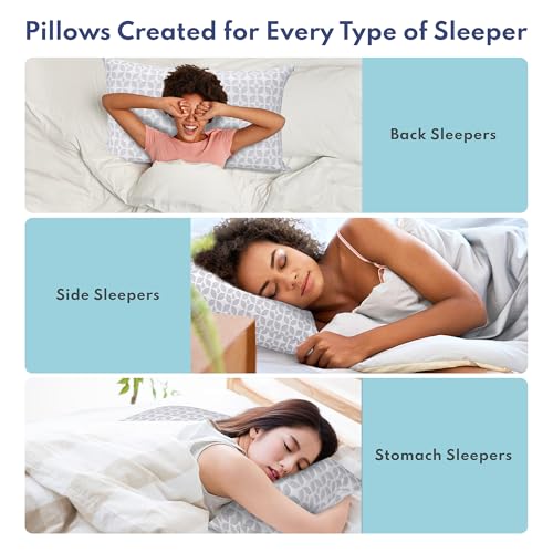 BLISSY Classic Queen Adjustable Memory Foam Pillow with Cooling Gel - Shredded Support
