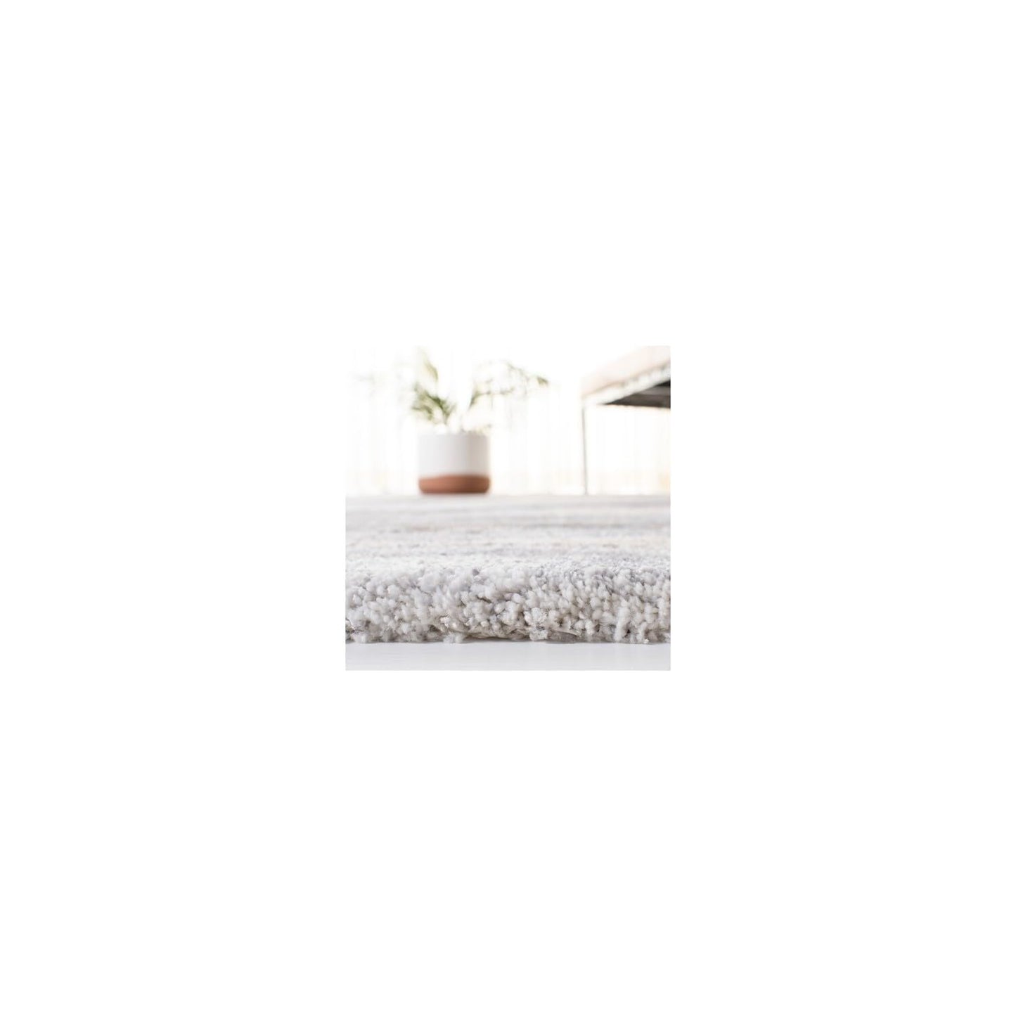 SAFAVIEH Cyrus Shag Collection Accent Rug - 2'2" x 5', Grey & Beige, Non-Shedding & Easy Care, 0.8-inch Thick Ideal for High Traffic Areas in Entryway, Living Room, Bedroom (CYR118G)