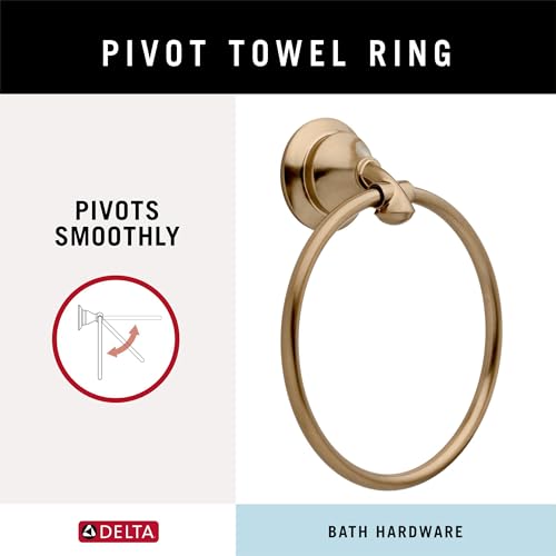 Delta Hand Towel Ring - Champagne Bronze Wall Mount for Kitchen & Bathroom - Linden Accessories