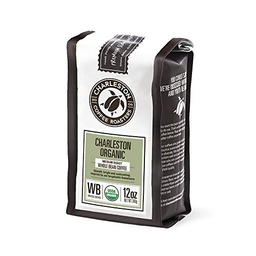 Organic Whole Bean Coffee - Charleston Medium Roast 12oz Pack of 6 - Hand Picked & Slow Roasted