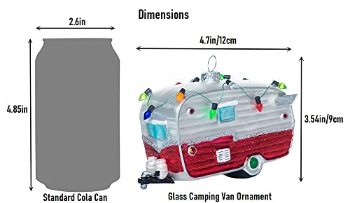 Glass Camper Ornament for Christmas Tree Decorations