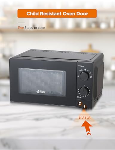 Countertop Microwave Oven 0.6 Cu Ft Black - Commercial Chef CHM660B