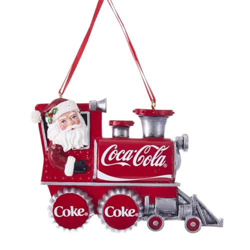 Kurt S. Adler Coca-Cola Santa Coke Train Christmas Holiday Ornament Gift Boxed (One Size, Red)