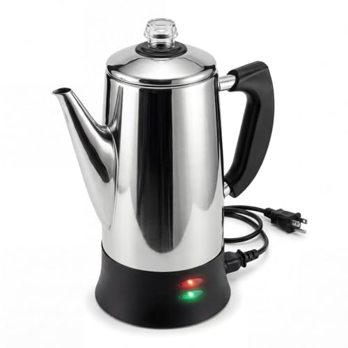 Alpha Living 12-Cup Electric Coffee Percolator Stainless Steel - Easy Brew