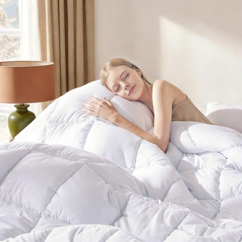 DOWNCOOL King Size White Lightweight Comforter Duvet Insert All-Season Quilt