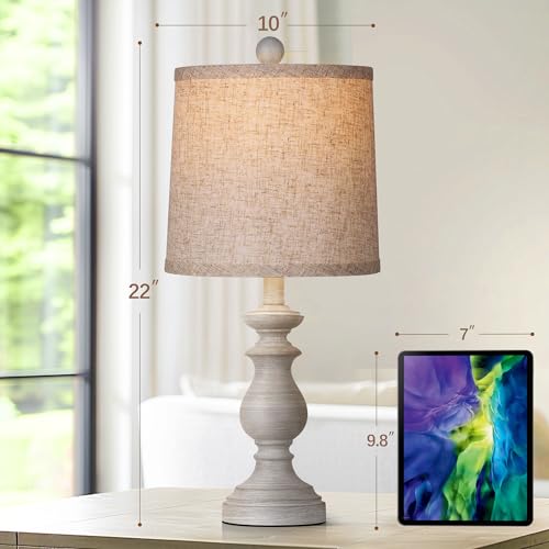 PARTPHONER Traditional Table Lamp Set of 2, Rustic Farmhouse Lamps
