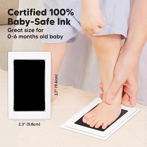 KeaBabies Inkless Baby Handprint & Footprint Kit - Alpine White, Newborn Keepsake