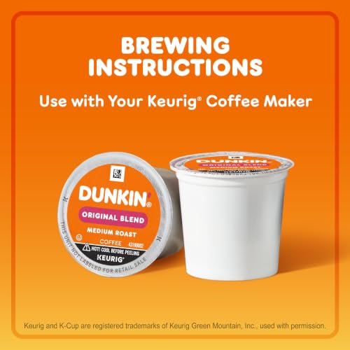 Dunkin’ Original Blend Medium Roast Coffee K-Cup Pods - 44 Count, Compatible with Keurig