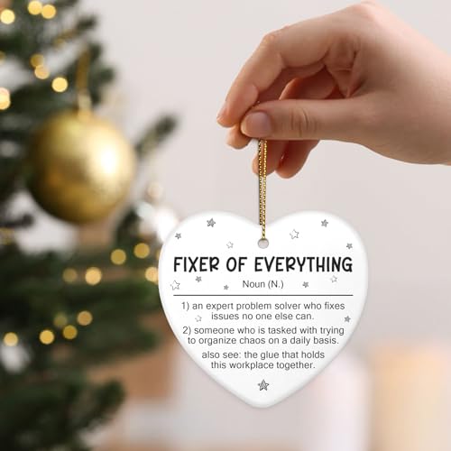 Fixer of Everything Boss Ornament - Ceramic Thank You Gift for Bosses & Managers, 7.6 cm