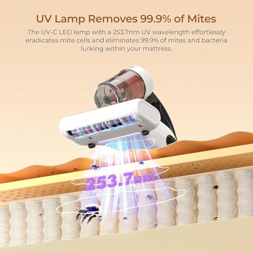 JIGOO J200 Mattress Vacuum Corded - Deep Clean & Sanitize Bed & Fabric