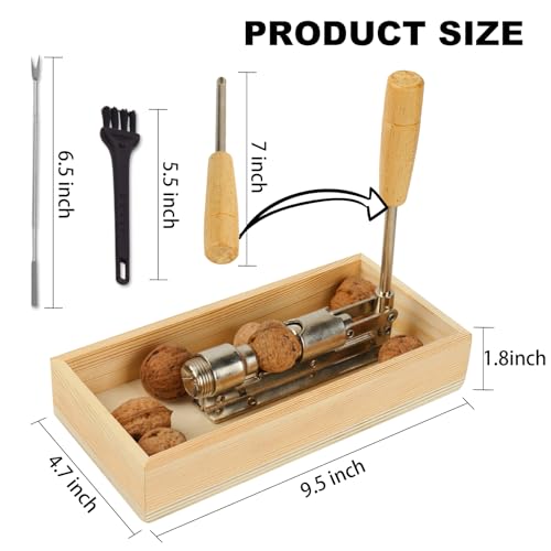 Heavy Duty Nutcracker with Crab Forks & Cleaning Brush - Pecan & Nut Cracking Tool