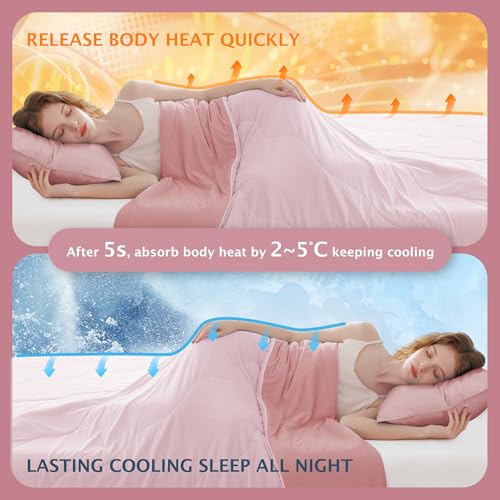 BEAUTEX Queen Size Cooling Comforter for Hot Sleepers - Pink