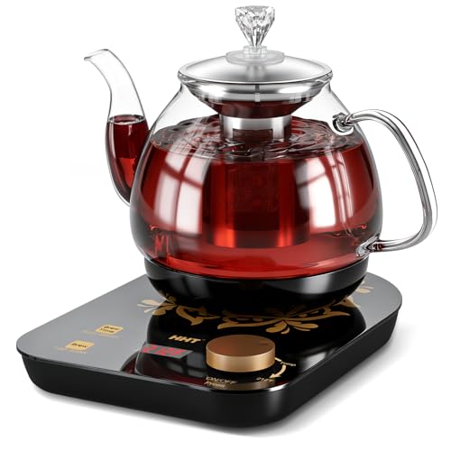 Black Electric Tea Maker with Infuser, Precise Temperature Control, 0.8L