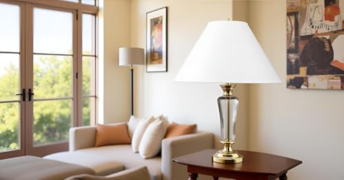 White Hardback Empire Spider Lamp Shade - 6in Top x 19in Bottom x 12in Height