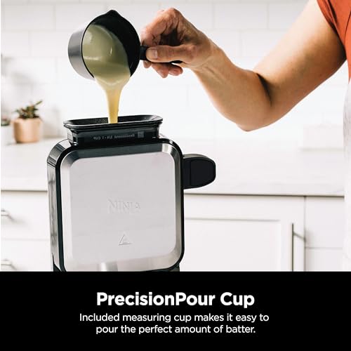 Belgian Waffle Maker with 5 Shade Settings, Vertical Design, Nonstick Interior