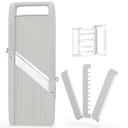 Vollum Wide Japanese Mandoline Slicer - Professional Vegetable Cutter with Interchangeable Stainless Steel Blades