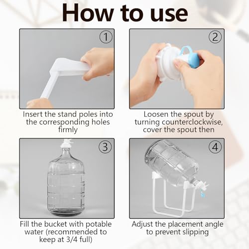 5 Gallon Glass Water Jug with Stand and Spigot - Food-Grade Water Dispenser