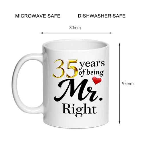 SIUNY 35th Anniversary Couple Coffee Mugs Set of 2 – 11oz Wedding Gift for Parents & Grandparents, Husband & Wife, 35 Year Celebration