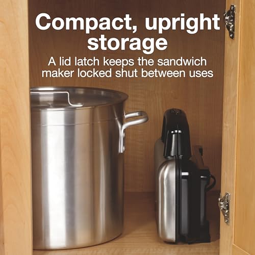 Stainless Steel Hot Sandwich Maker with PFAS-Free Non-Stick Plates - Proctor Silex Deluxe