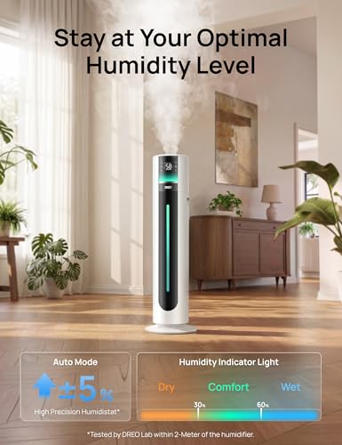 DREO 11L White Smart Humidifier for Large Rooms 700 sq.ft, Quiet 100H Run