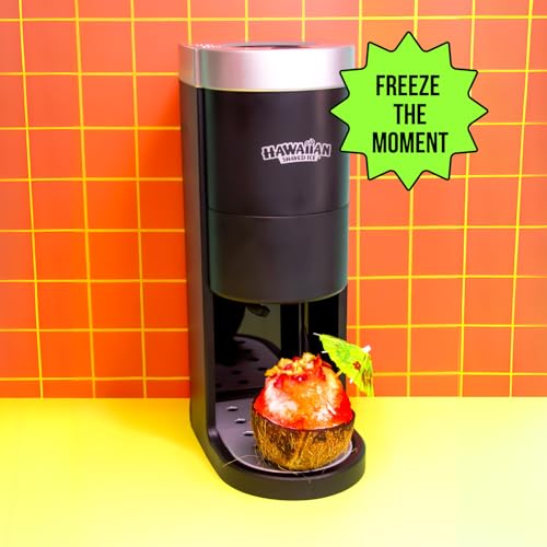Hawaiian Shaved Ice Snow Cone Machine with Ice Molds & Blade Adjustment