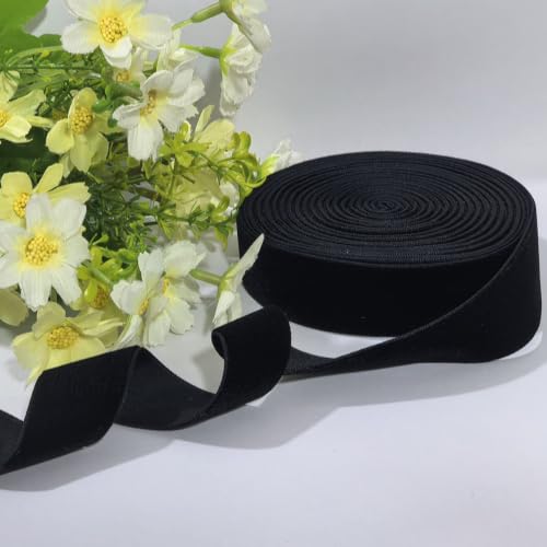 Wedding Gift Box DIY Velvet Ribbon Black 1''x6Yards — 6 Yard Roll