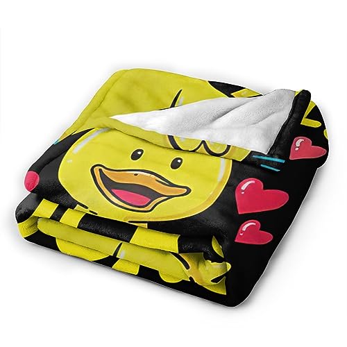 Duck Blanket Super Cozy Soft Duck Animal Stuff Decor Throw Blanket Warm Plush Fluffy Just a Girl Who Loves Ducks Lightweight Fleece Flannel Gifts Blankets for Women Kids Adults 50"x40"