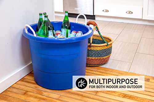 2-Pack Blue Rope Handle Storage Tubs 19 Gallon Heavy Duty Plastic Bins