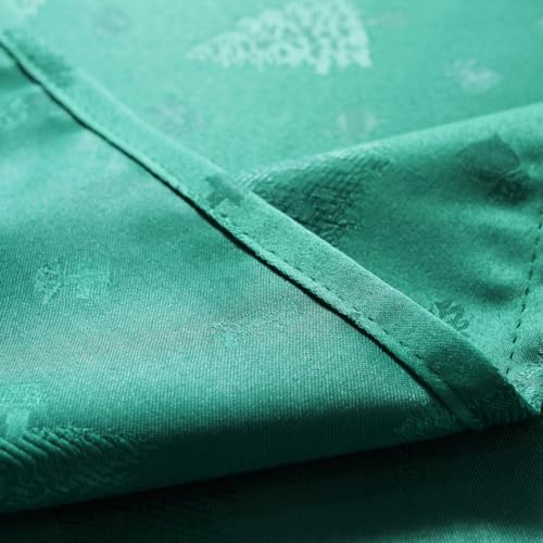 Honellaty Christmas Green Tablecloth 120x60 Inch Rectangular Jacquard Fabric Tree Pattern Holiday Decor