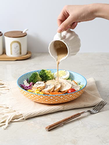 Selamica Assorted Colors Ceramic 26 oz Pasta & Salad Bowls Set of 6