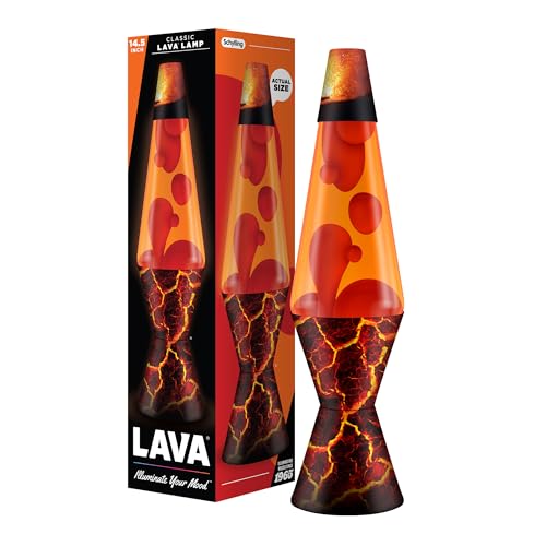 14.5-Inch Classic Lava® Lamp - Red Wax & Orange Liquid Motion Night Light