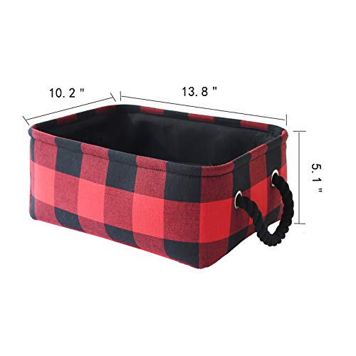 INough Christmas Basket Red Christmas Baskets for Gifts Empty, Toy Baskets Storage Kids Buffalo Plaid Storage Cube, Christmas Storage Baskets, Holiday Baskets Empty Buffalo Plaid Baskets