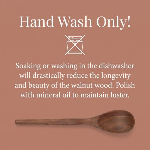 Salt & York Walnut Wooden Cooking Utensil Set - 5-Piece Kitchen Tools