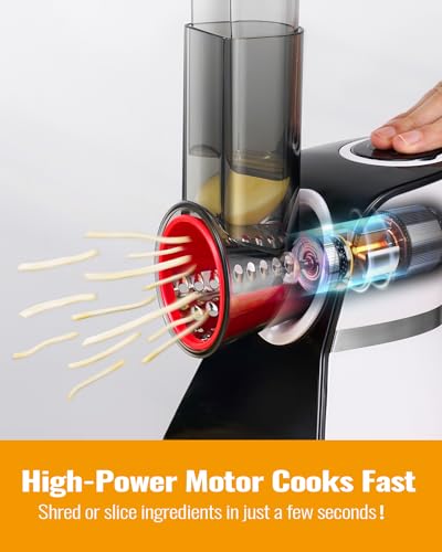TWOMEOW 5-in-1 Electric Cheese Grater & Salad Maker - Multi-Functional Kitchen Slicer