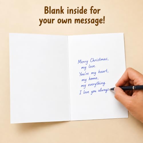 Cheerin Forever Christmas Card with Envelope – Funny Romantic Xmas Card for Boyfriend Girlfriend Husband Wife