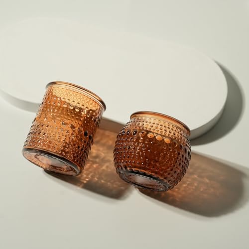 TRIRITE Amber Votive Candle Holders Set 36 Pack with 2 Sizes for Fall & Weddings