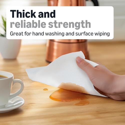 Amazon Basics 1-Ply White Hardwound Paper Towels - Pack of 6, 800 Feet Each