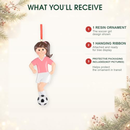 Personalized Soccer Girl Christmas Ornament - Keepsake Gift for Soccer Enthusiasts