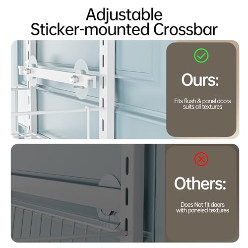 Delamu White 6-Tier Over the Door Pantry Organizer Rack - Small