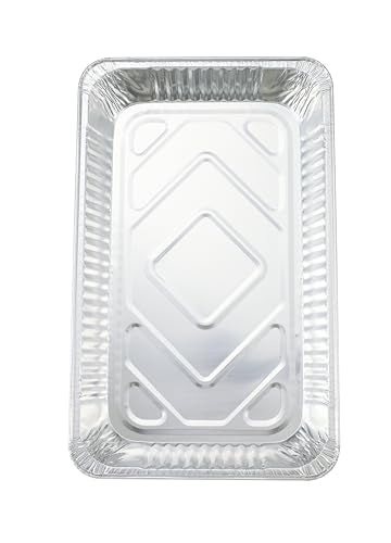 20 Pack Large Disposable Aluminum Roasting & Baking Pans 21x13 Inch Full Size