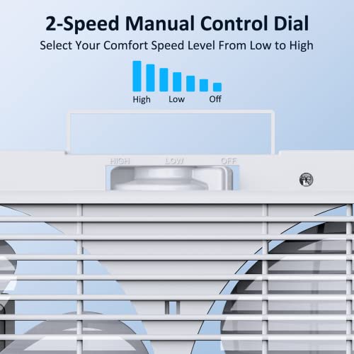 Dual Window Fan 9-inch Powerful Cooling Adjustable Width Reversible Airflow