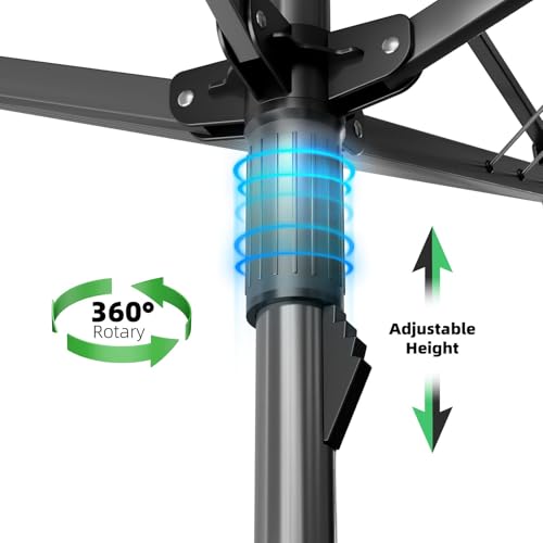 Heavy Duty Outdoor Clothes Drying Rack Black-164ft Rotating Adjustable Clothesline