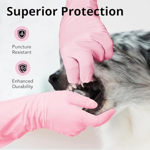 SwiftGrip Disposable Nitrile Cleaning Gloves Small 6-mil Cherry Blossom - 12 Inch Cuffs